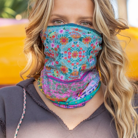 NATURAL LIFE for hair Blue Flower Stamp Boho Bandeau unique pattern not in store - Picture 8 of 15